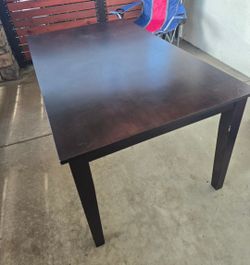 Dark Brown Wood Dining Table