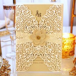 Lasercut rustic and chic invitations