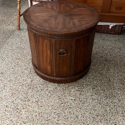 Elegant Round End Table with Storage