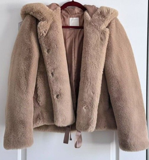 Sandro Women's Faux Fur Jacket Puffy