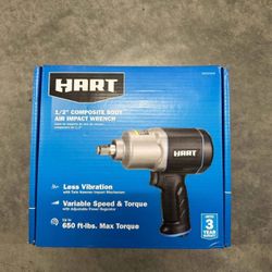 HART 1/2” Composite Body Air Impact Wrench Powerful Twin-hammer Impact Mechanism Max Torque 