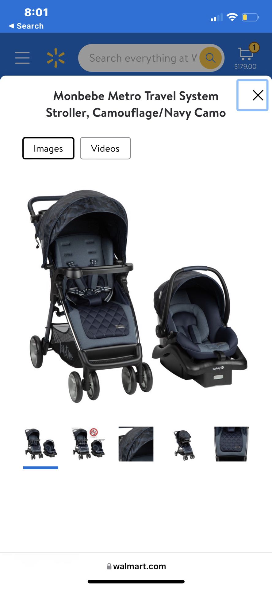 Blue Camp Stroller And Car seat 