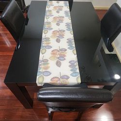 Glass Top Dining Table with 4 Chairs 