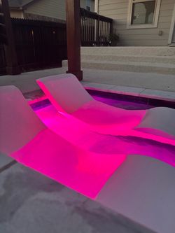 White Modern Pool Chaise Lounge Chair Set of 2