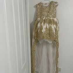 Little Girls Gold Dress