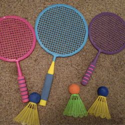 Badminton Items. Plastic Dump Truck 