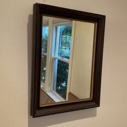 Antique Wood Framed Mirror 