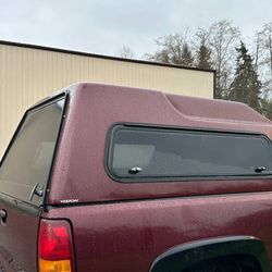 Maroon Fiberglass Canopy For A 1999 Through 2007 Chevy Silverado 6.5' Vision Topper #9164