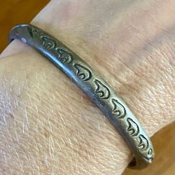Vintage Sterling Silver Stamped Bracelet size 6 1/4”