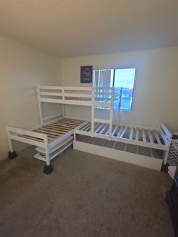 L-Shape 4 bed bunk bed(mattresses not included)
