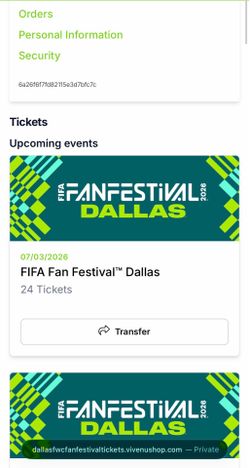 Fan fest GA tickets 7/03-7/19