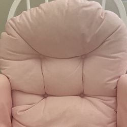 Pink Tufted Rocking Chair 