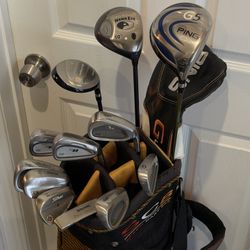 Ping Driver, Callaway Mini and 9 Wood, Wishon Forged Iron 5i-9i Set, PW, 50* and 54* Titleist Vokey Wedge, Putter and Sun Mountain Golf Bag