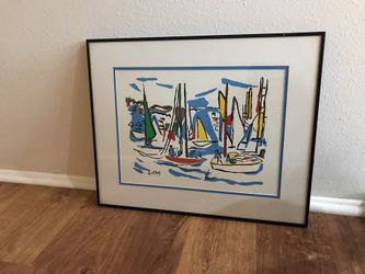 Abstract Harbor Boat Scene