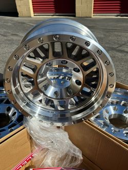 8x6.5 Machined 17” Raceline Ryno Off-Road Racing Wheels Rims Brand New