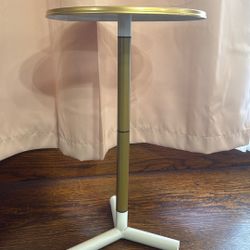 White And Gold Round Side Table 