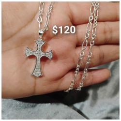 925 Sterling Silver Chain With The Pendant/Cadena Con Dije De Plata 925