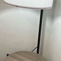 54 Inch Floor Lamp With Faux Wood Finish 
