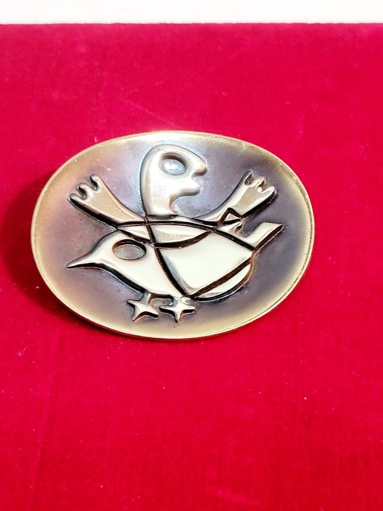 Vintage Holan Bolas Turtle Brooch MCM Modernist