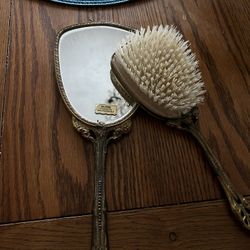 Antique Mirror And Brush