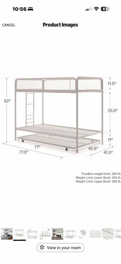 Twin size bunk beds with trundle