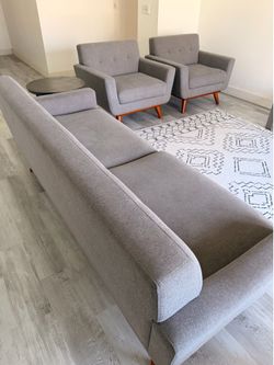 🛋️✨ Modway Engage Mid-Century Modern Sofa + 2 Matching Chairs ✨🛋️