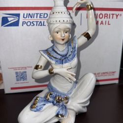 Vintage Thai Siamese Buddha Porcelain Temple Dancer Figurine Tc 222B 
