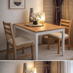 N/A, white legs, natural maple wood tone, (4’x2 1/2’)