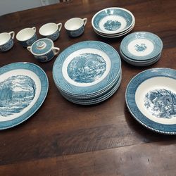 Vintage Carrier And Ives "Winter In The Country Getting Ice" China