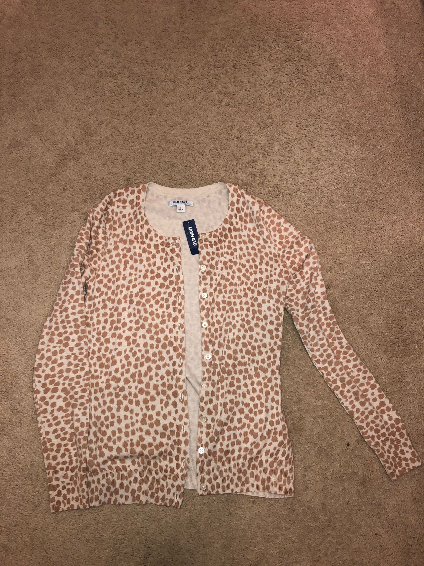 Old navy size small. Leopard print cardigan.