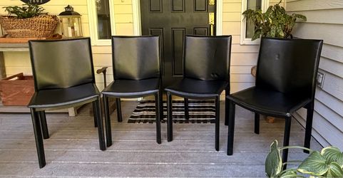 4 Faux Leather Dining Chairs