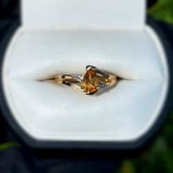 Jewelry 10k solid yellow gold garnet stone 3.00CTW ring sz 7.00