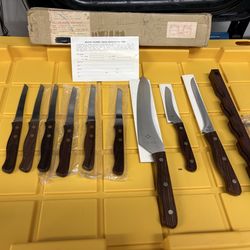 BRAND NEW BEAUTIFUL SUSHI, CHEFS, KNIFE SET  Vintage 400C GOLD 3 Full Tang Offset Sushi Chefs Knife set JAPAN