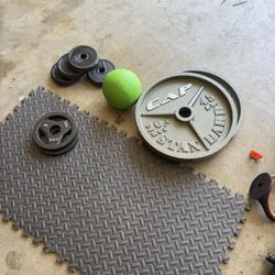 Barbells, Dumbbells, home gym, weight bench 