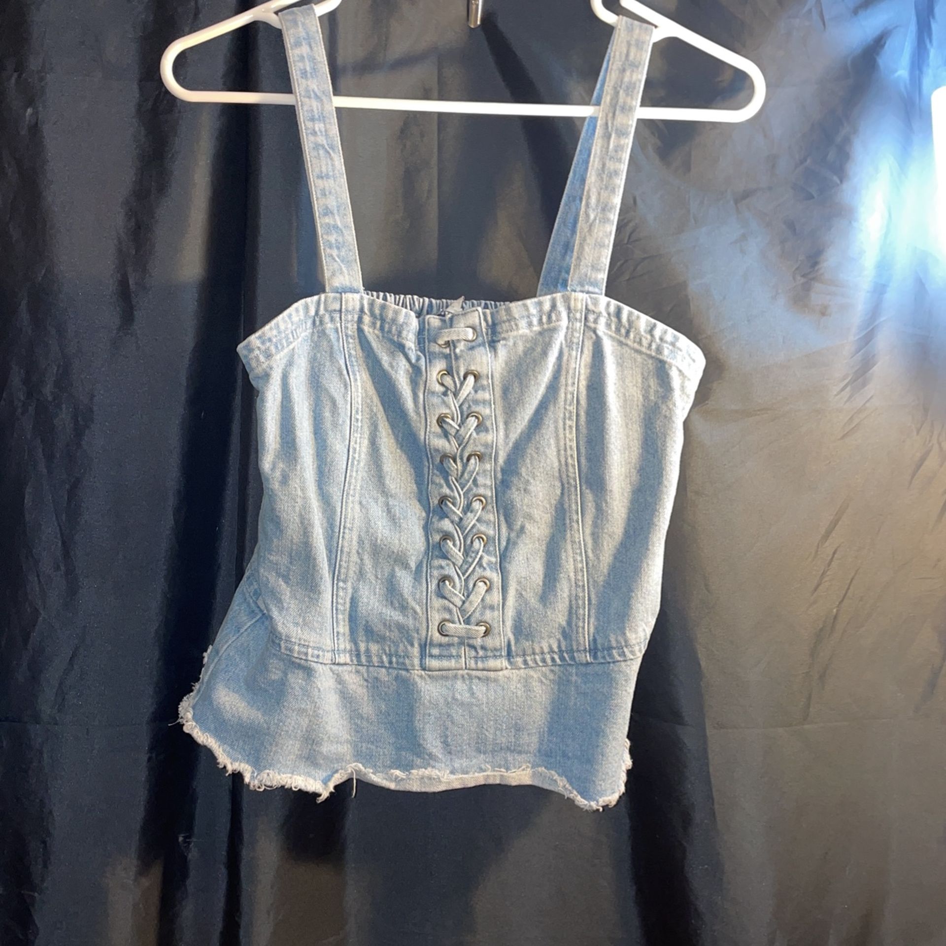 Denim halter top