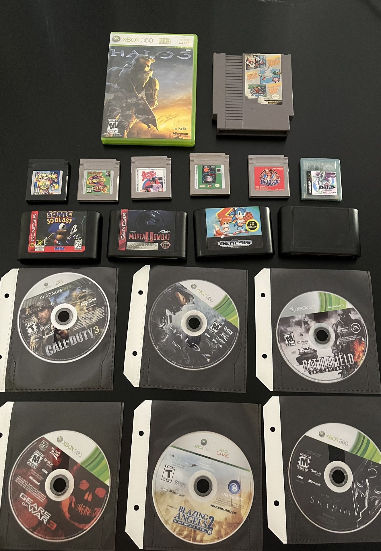 Video Game Lot For Xbox 360, NES, Gameboy, Sega Genesis, Tested Works Great