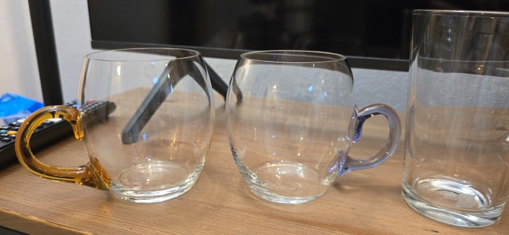 vintage blown glass mugs 
