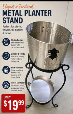 Decorative Metal Planter with Stand – $19.99