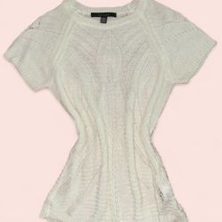 White knit layering Cover Up  top