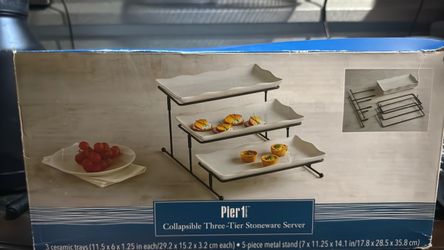 Pier 1 Collapsible Three-Tier Stoneware Server