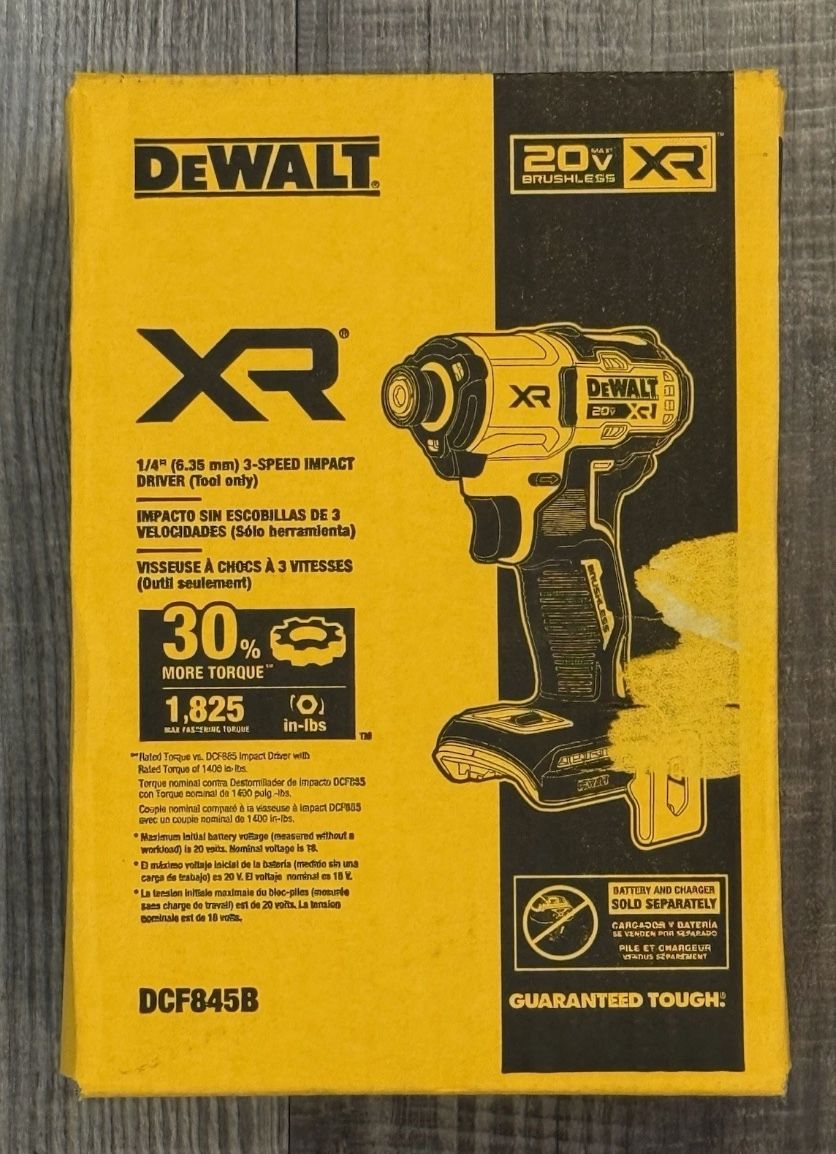 DEWALT - DCF845B 1/4” 3-Speed 20V MAX XR Brushless Cordless Impact Driver (Tool-Only)