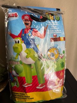 Super Mario Riding Yoshi Inflatable Kids Costume