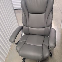Grey Leather Computer Chair