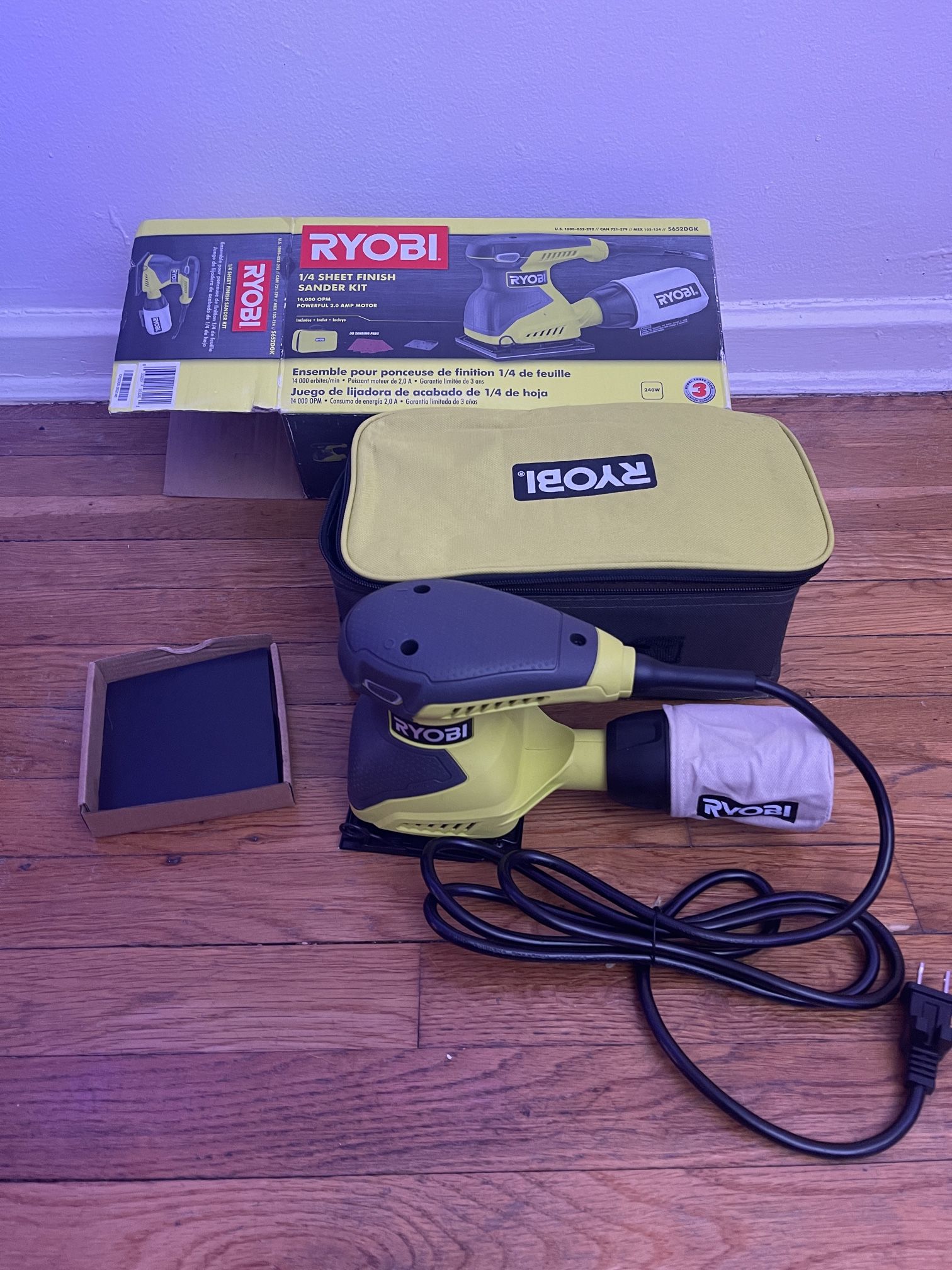 RYOBI 2 Amp Corded 1/4 Sheet Sander S652DGK