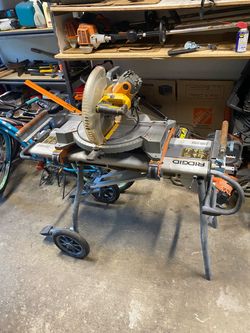 DeWalt Miter Saw on Ridgid Rolling Stand