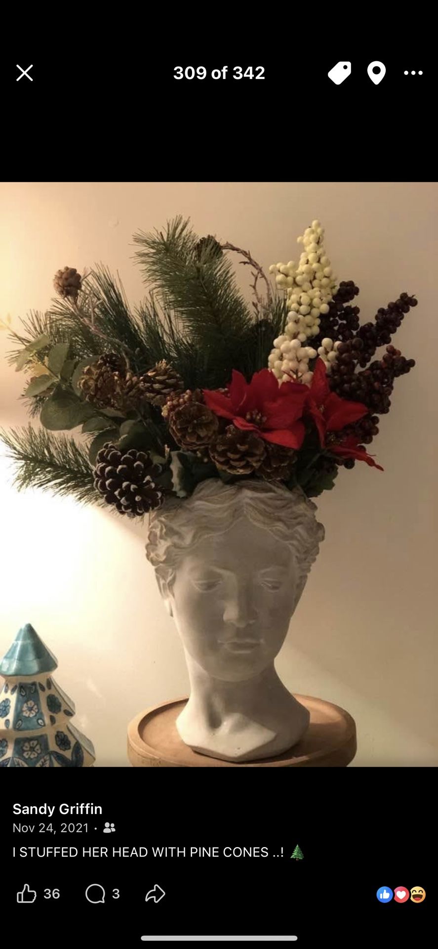 Beautiful Anthropologie Grecian Bust Pot..!