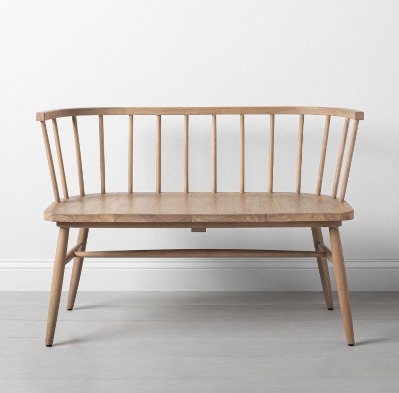 Shaker Wooden Dining Bench with Curved Back - Natural - Hearth & Hand'™ with Magnolia