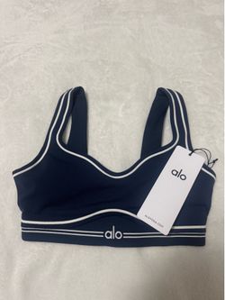 Alo Yoga Airbrush Heart Throb Bra Navy White XXS
