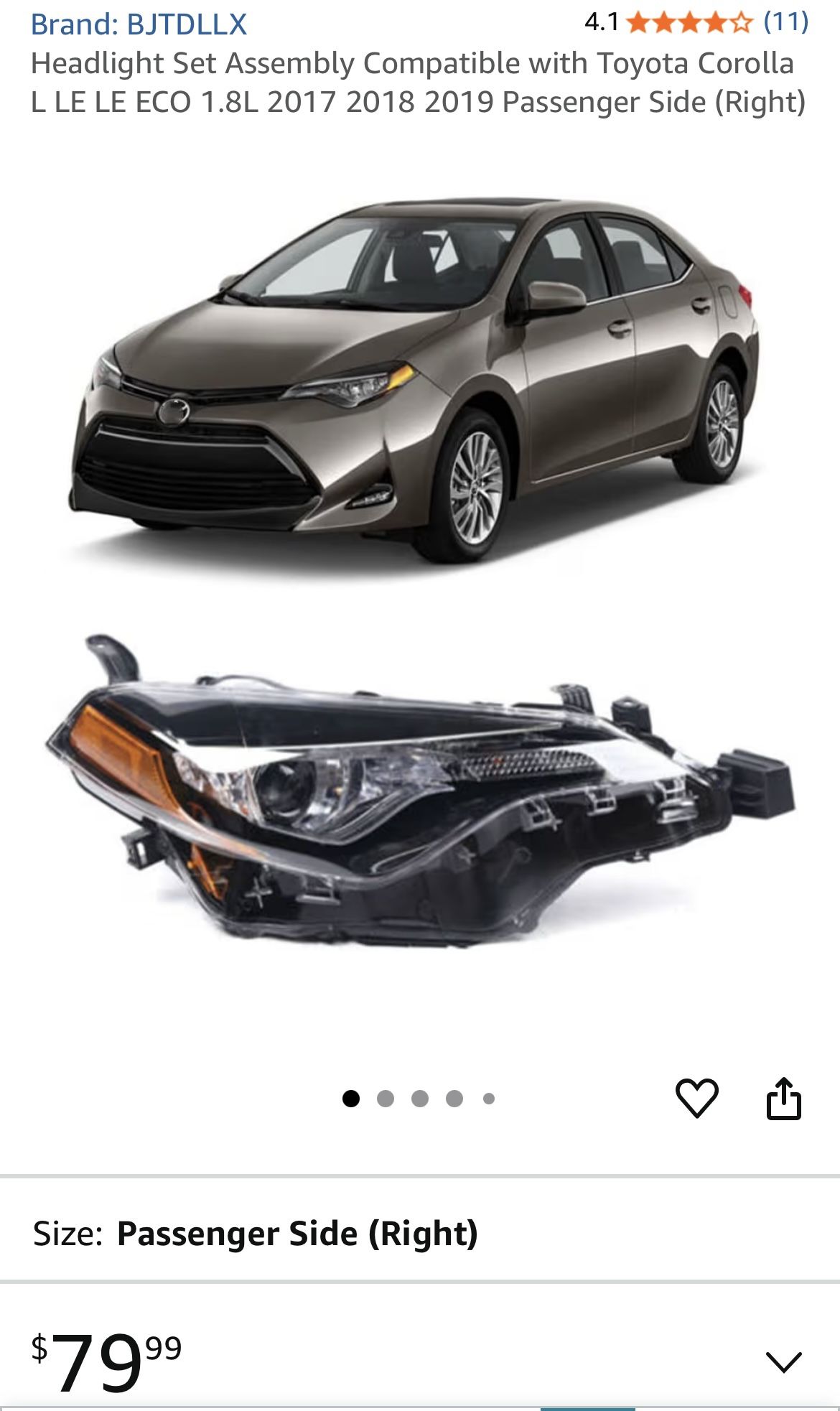 Headlight For Toyota Corola 