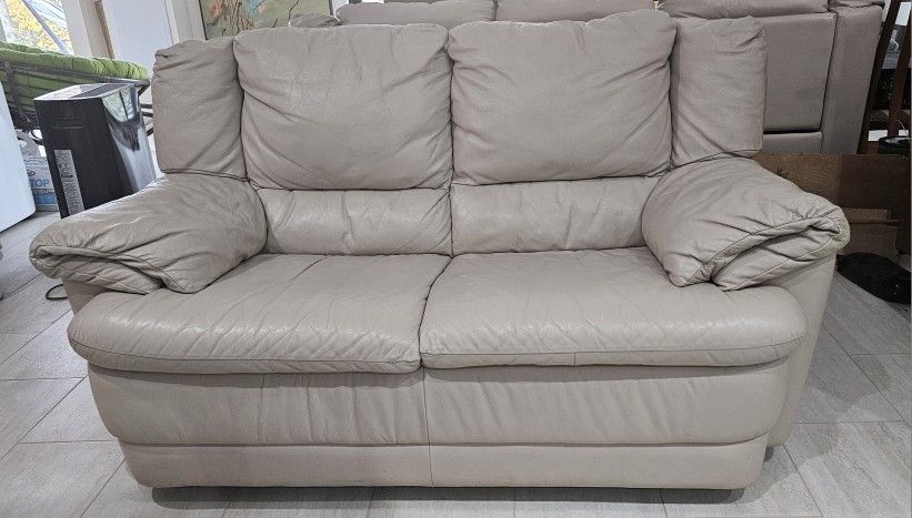 Comfortable Leather Loveseat